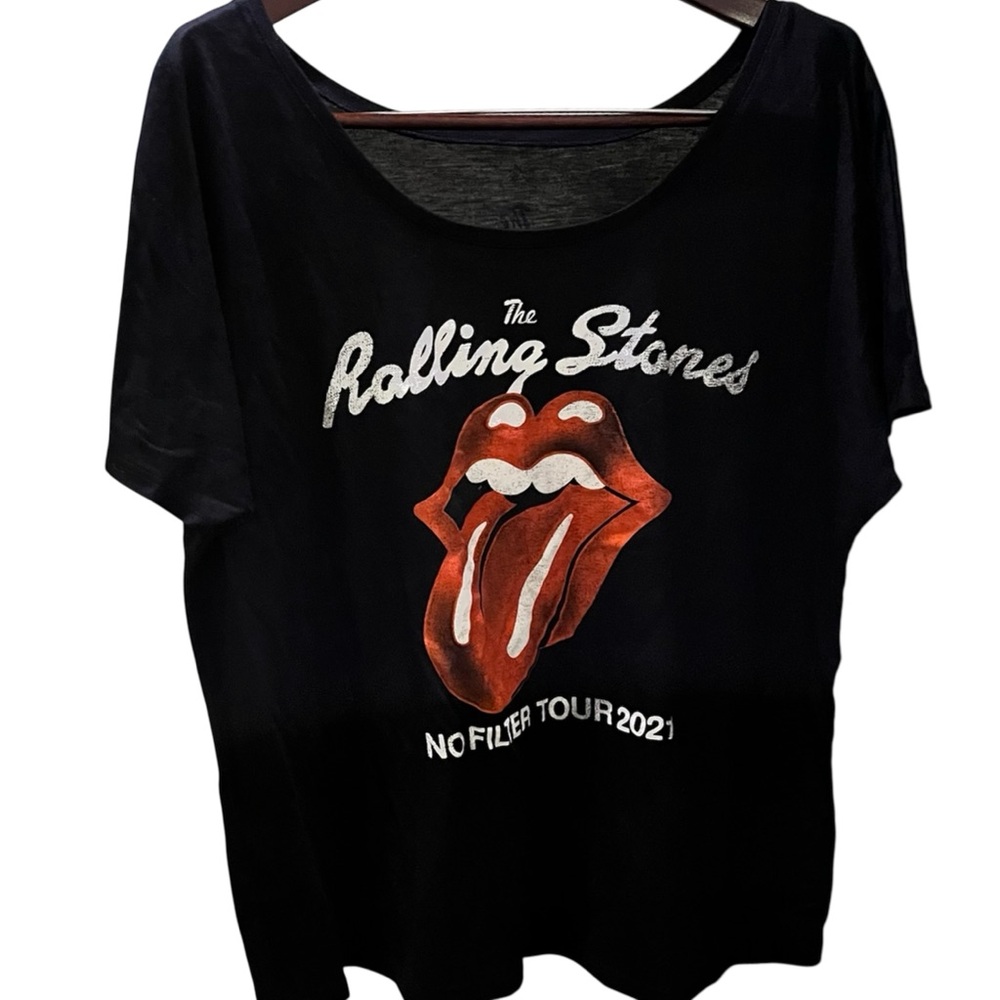 STONES Rolling Stones No Filter Tour 2021 Black Band Graphic Tee Size L